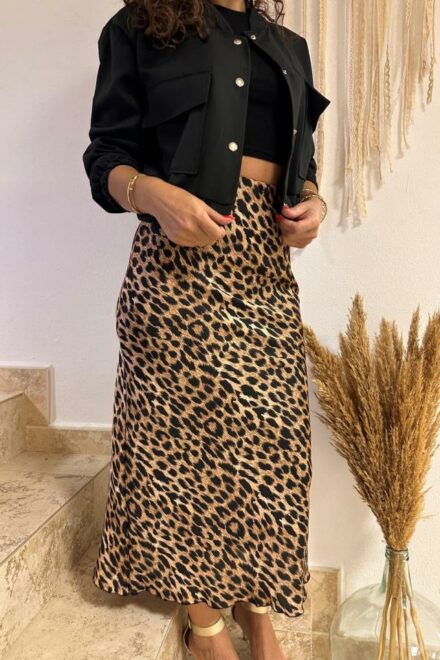 Falda Saten Animal Print